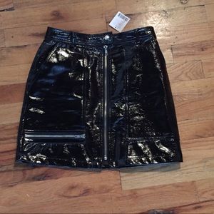 Silence + Noise Faux Leather Zip Skirt